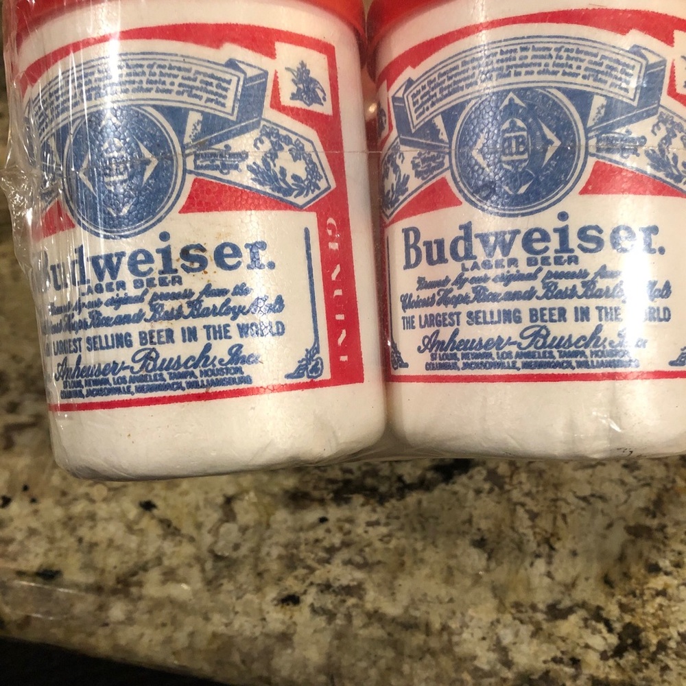Vintage Budweiser, beer cozies, six pack. Never opened
